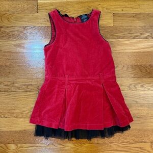 George Red Velvet Sleeveless Fit and Flare Dress - Girls Size 4